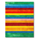 Geometric Modern Vibrant Rainbow Stripe Area Rug
