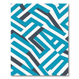Blue and Teal Teal Geometric Maze Area Rug