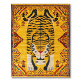 Bold Yellow Tiger Heritage Tribal Area Rug