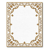 Elegant Gold Ornate Floral Border Area Rug