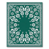 Emerald Green Hibiscus Floral Lace Rug