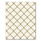 ODIKA Washable Gold Quatrefoil Trellis Rug - Non-Slip Low Pile Area Rug