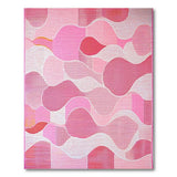 Vibrant Pink Abstract Wave Area Rug