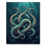 Octopus Tentacles Teal Area Rug
