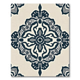 Ornate Navy on Beige Persian Motif Rug
