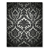 Black and White Elegant Black Damask Area Rug