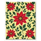 Vibrant Poinsettia Floral Area Rug