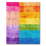 Vibrant Rainbow Striped Distressed Area Rug