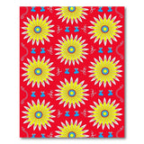Vibrant Yellow Sunflowers on Red Area Rug