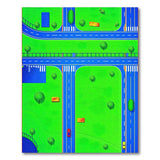 Multi-color and Patterns Kids Cartoon Kids Cartoon City Roads Play Rug