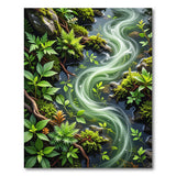 Lush Mossy Fern Stream Area Rug