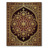 Opulent Gold Cross Medallion Area Rug
