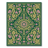 Multi-color and Patterns Emerald Green Persian Floral Area Rug