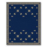Navy Blue Persian Rug with Gold Motifs