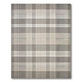 Neutral Grey Plaid Check Area Rug