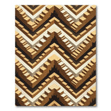 Geometric Tan Cube Staircase Area Rug