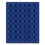 Navy Blue Geometric Polygon Area Rug