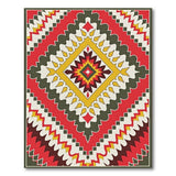 Vibrant Red Diamond Southwestern Area Rug