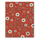 Vibrant Red Oxeye Daisy Floral Area Rug