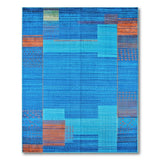 Teal Blue Geometric Abstract Blue and Teal Area Rug
