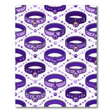 Purple Pet Collar Paw Print Area Rug