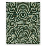 Teal Green Gold Swirl Abstract Area Rug