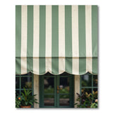 Vintage Green White Striped Awning Rug