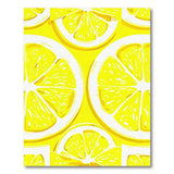 Sunny Lemon Slices Yellow Fruit Pattern Area Rug