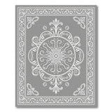 Grey Elegant Grey Ornate Medallion Rug