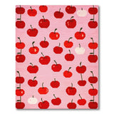 Charming Red Apples on Pink Fruit Pattern Rug