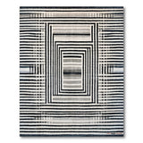 Geometric Black White Concentric Frame Rug
