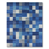 Blue and Teal Blue Patchwork Geometric Area Rug