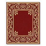 Elegant Red Rug with Gold Floral Border