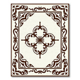 Ornate Brown Border Cream Area Rug