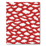 Playful Red Clouds Cartoon Area Rug