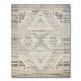 Beige and Neutral Grey Geometric Southwestern Area Rug