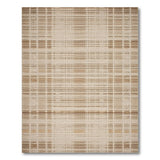 Beige and Neutral Distressed Beige Plaid Area Rug