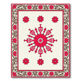 Red Ornate Red Floral Medallion Persian Rug