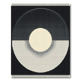 Black White Geometric Eclipse Area Rug