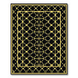 Geometric Modern Gold and Silver Gold Lattice Geometric Area Rug