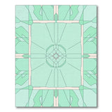 Mint Green Geometric Modern Area Rug