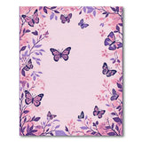 Whimsical Pink Butterfly Floral Area Rug