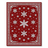 Festive Red Snowflakes Area Rug