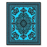 Blue and Teal Traditional Persian Teal Persian Mandala Area Rug