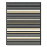 Beige and Neutral Black Beige Horizontal Striped Area Rug
