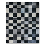 Modern Black White Checkered Geometric Area Rug