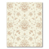 Beige and Neutral Vintage Cream Peony Floral Area Rug