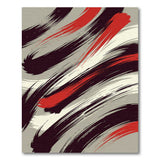 Bold Black Red Grey Brushstroke Area Rug