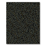 ODIKA Washable Gold Leaf Botanical Area Rug - Low Pile, Non-Slip & Pet Friendly