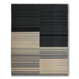 Geometric Modern Black White Geometric Striped Area Rug
